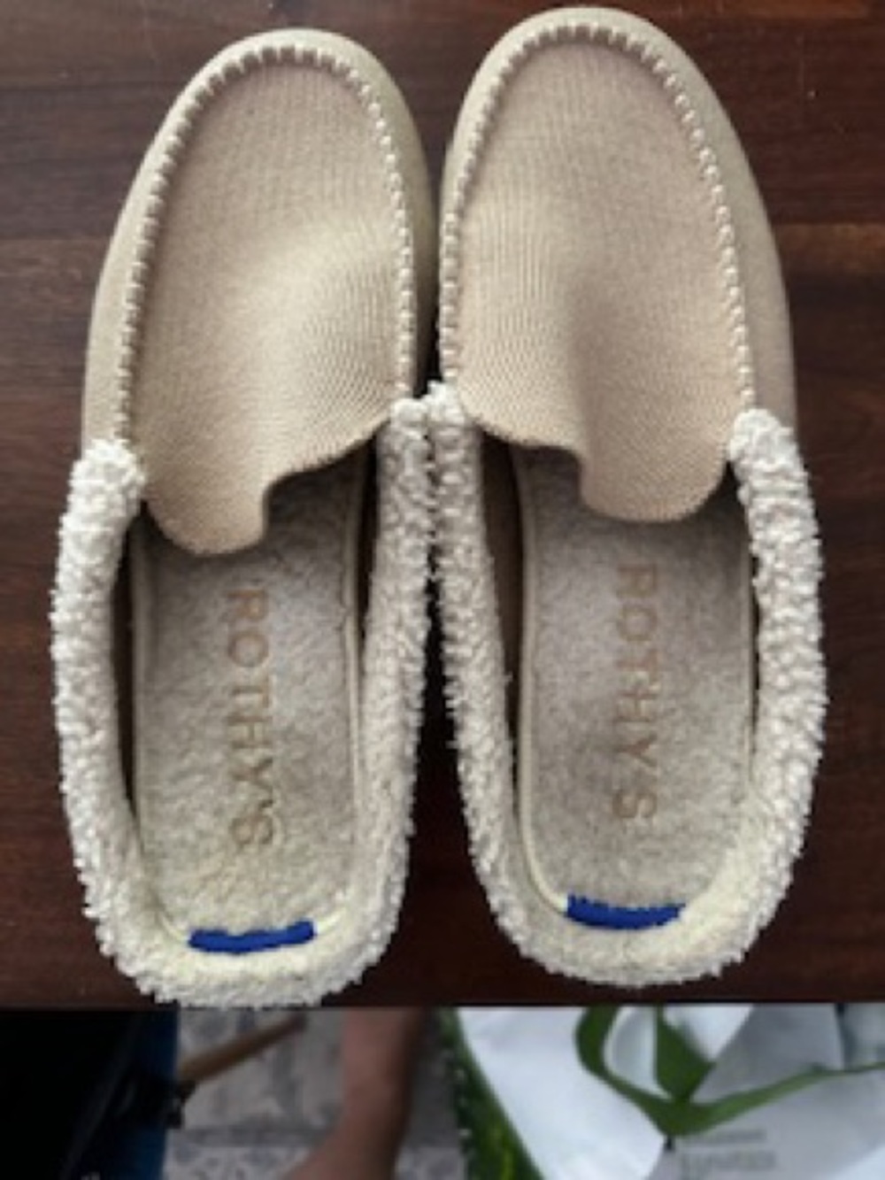 Rothy's Women's Cream Sherpa-Trim Slip-On Moccasins